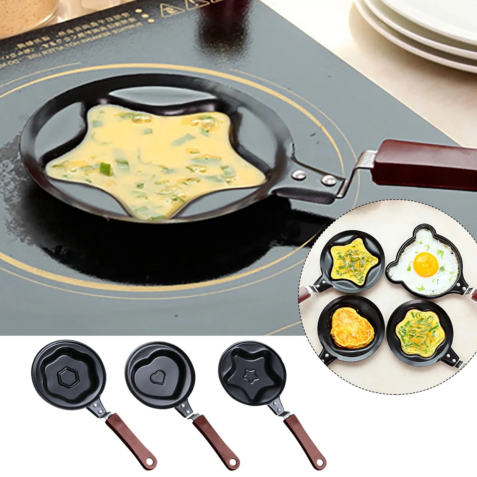 Practical Nonstick Frying Pan Kitchen Tools Egg Mold Pan Flip Omelette