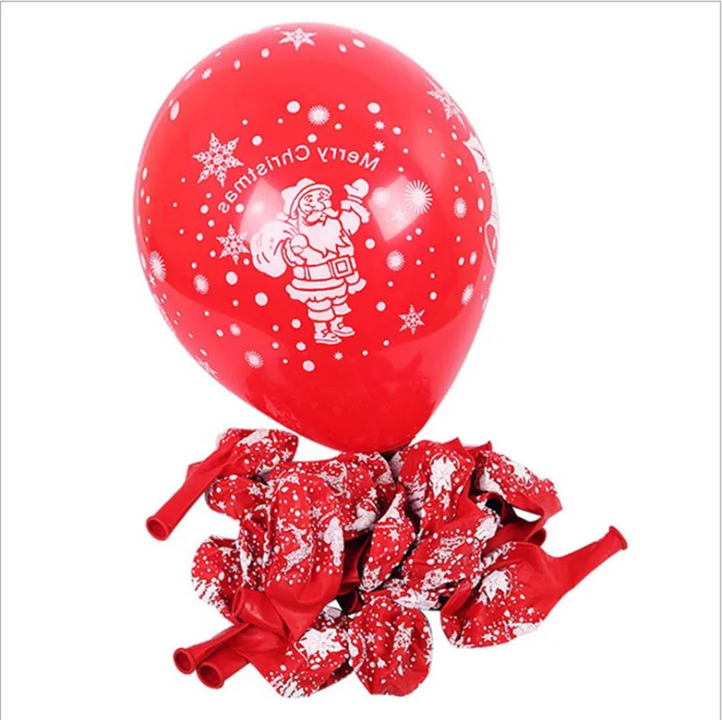 thumbnail image 1 of 20 piezas/30 piezas de globos para árbol de Navidad de 10 pulgadas, globos verdes, rojos y blancos, decoraciones navideñas para el hogar, globos con estampado de Papá Noel y nieve, 1 of 5