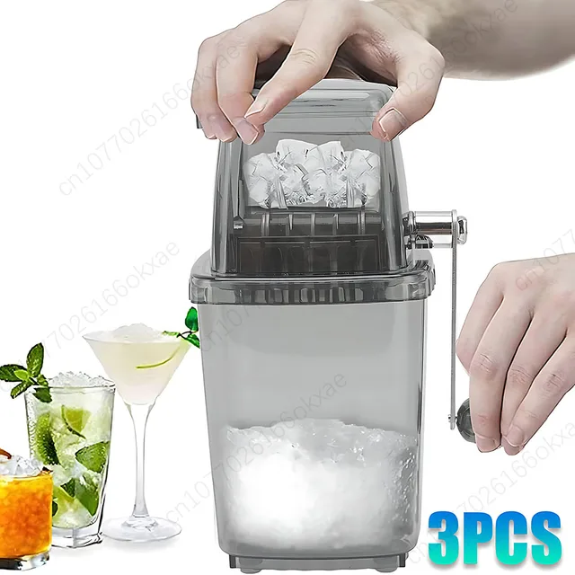 1-3PCS  Home Manual Ice Crusher Transparent Multi-Purpose Hand Shaved Ice Machine DIY Ice Crusher Machine A Glacon Ice Crusher 1