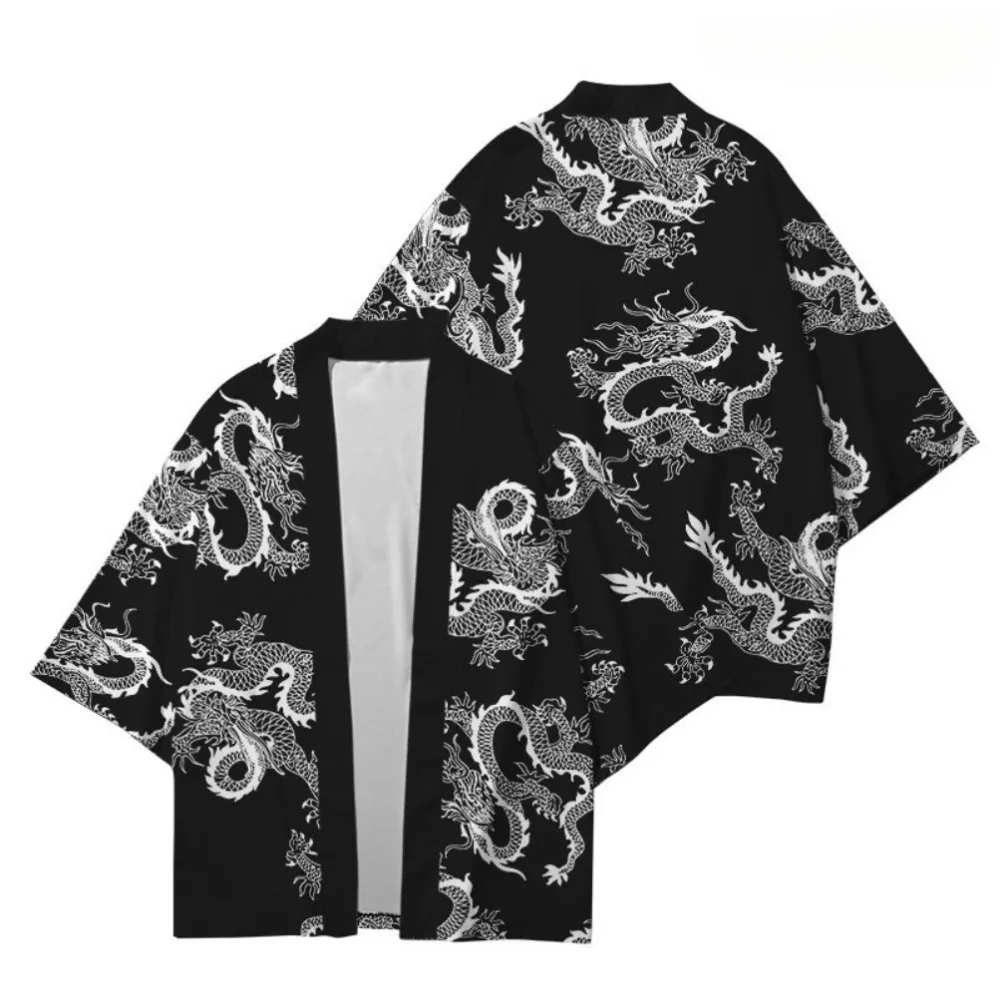 Japanese Kimono Japanese Kimono Cardigan Japanese Kimono Shirt Japanese Style Dragon Print Traditional Kimono Men Yukata Cardigan