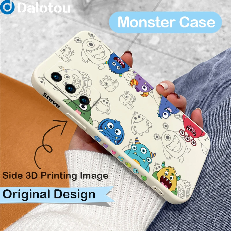 Жидкий силиконовый чехол Monster Square для Huawei P30 Lite P40 P20 Pro Honor 50 60 20 8X 10i Mate P Smart 2021 2019 Z