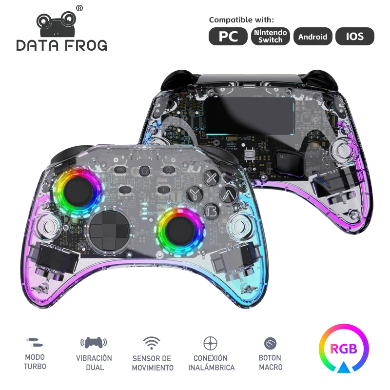 Data Frog Rgb Light Switch Pro Controller Per Switch/Switch Lite Controller Di Gioco Wireless Per Ns Switch Oled Gamepad