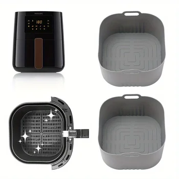 2pcs Silicone Air Fryer Baking Pan with Philips HD9252 HD9200 HD9255 Model Airfryers Gift Home Kitchen Accessories Easy To Clean