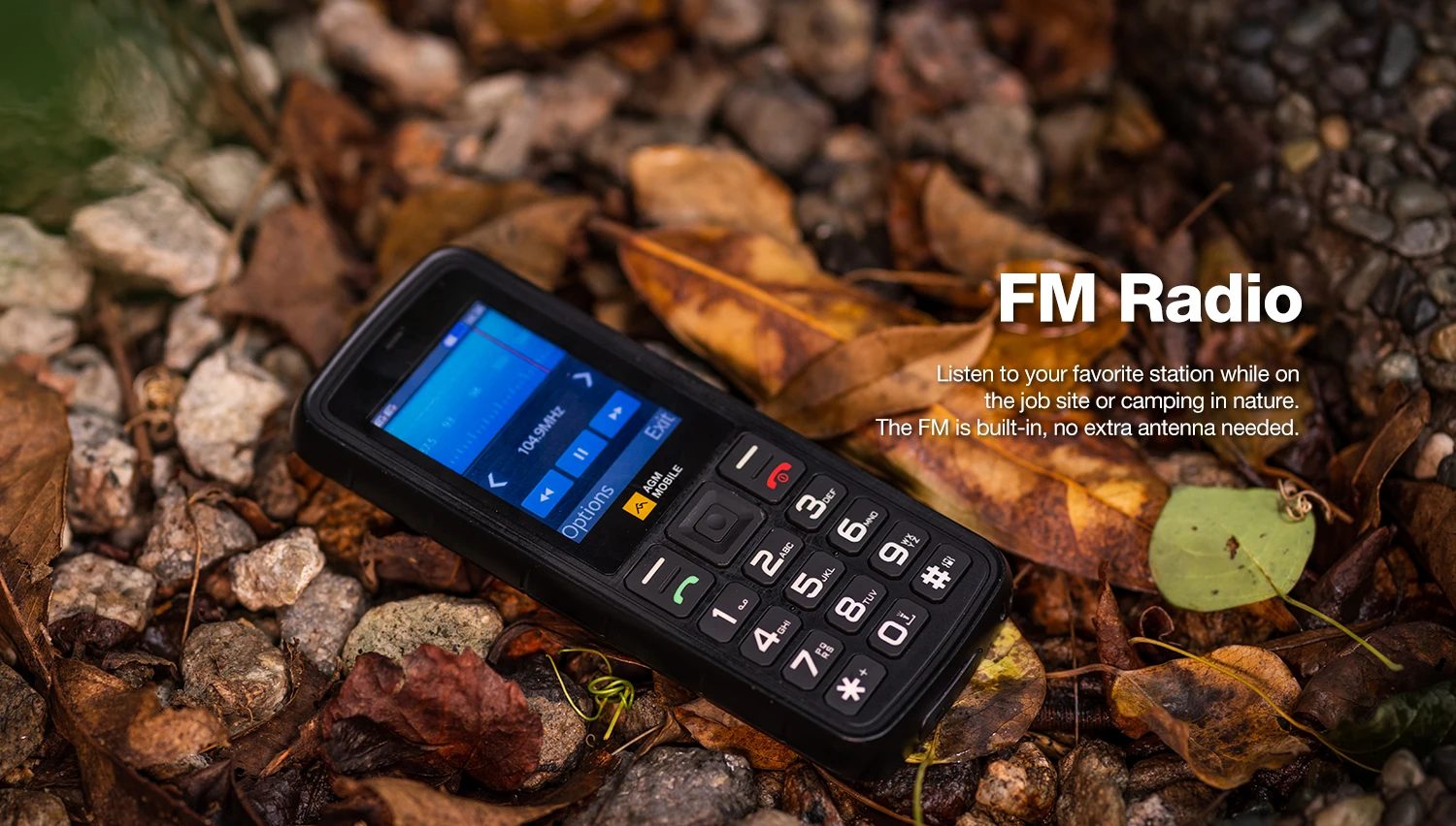 AGM M9 4G Dual SIM 1000mAh Battery Feature Phone 2.4" Big Screen Large Button Fast Dial Torch Waterproof Cellphone For Elderly