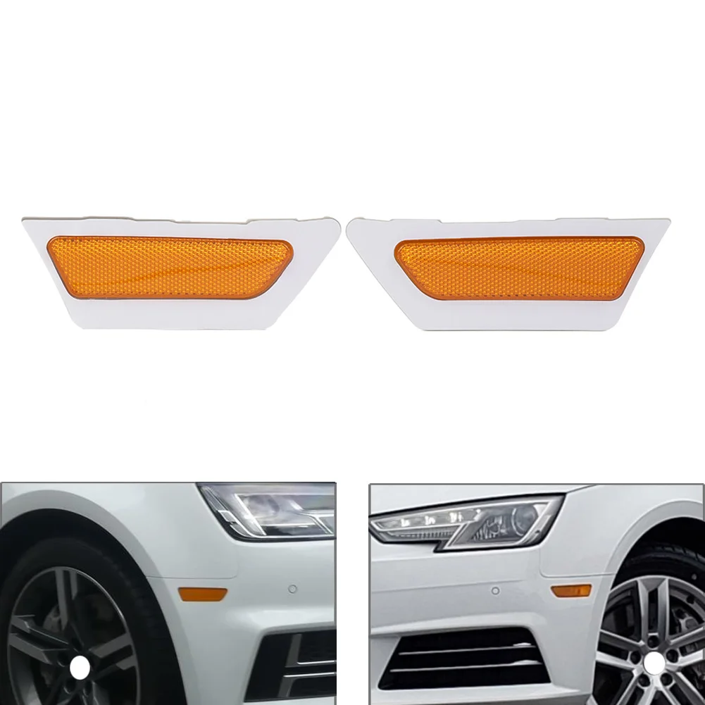 

Автомобильный отражатель переднего бампера, боковой маркер, желтого цвета для Audi A4 B9 2017 2018 2019 8W0945071 8W0945072