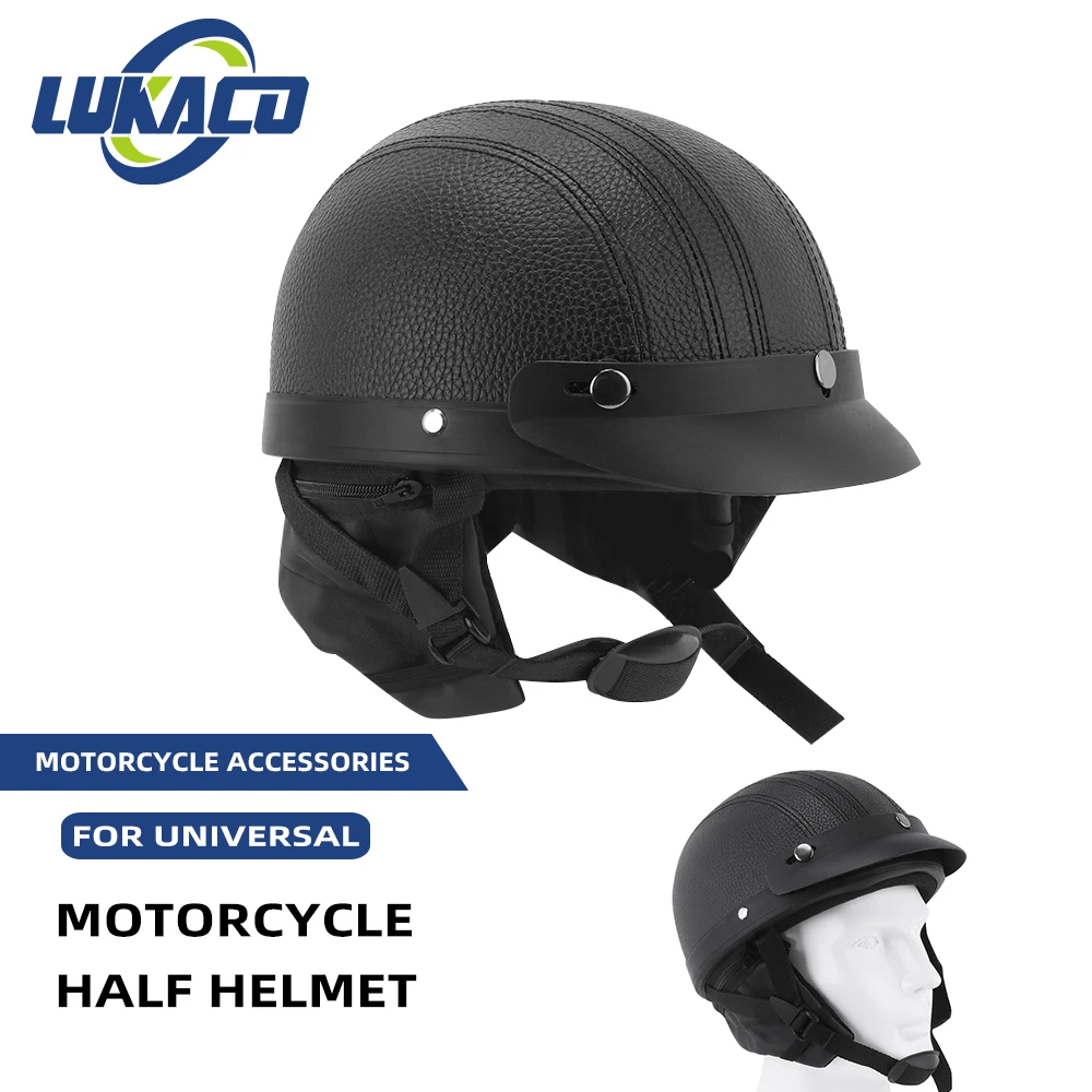 

ABS Outside Riding Motorcycle Motorbike Rider Half Retro Helmets Visor With Collar Open Face Half Motor Washable Universal