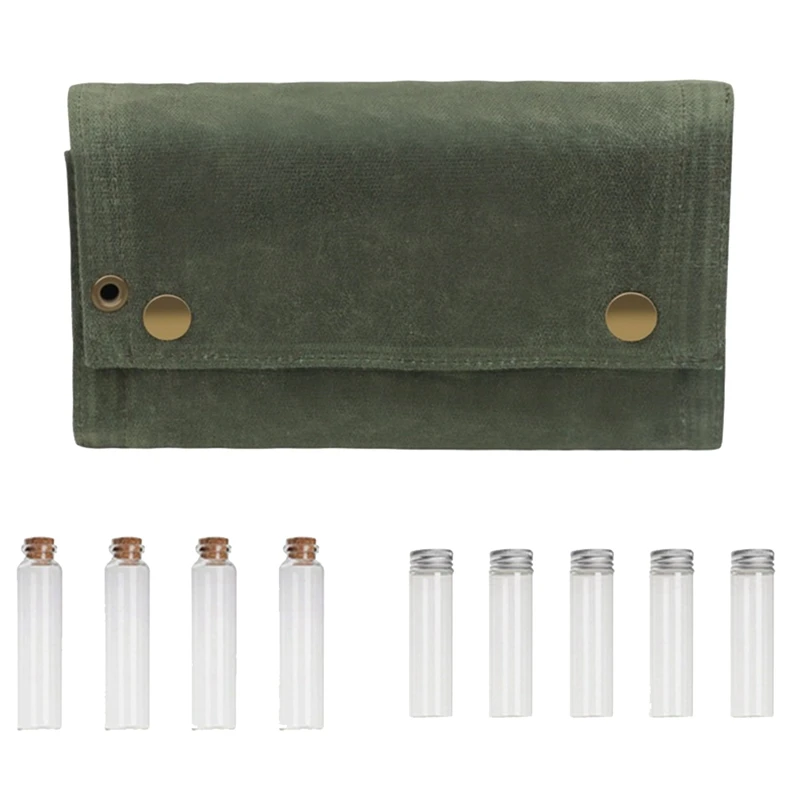

Outdoor Camping Spice Bottles Bags Set Portable Picnic Seasoning Bottles Storage Bag Condiment Cruet Holder Canvas