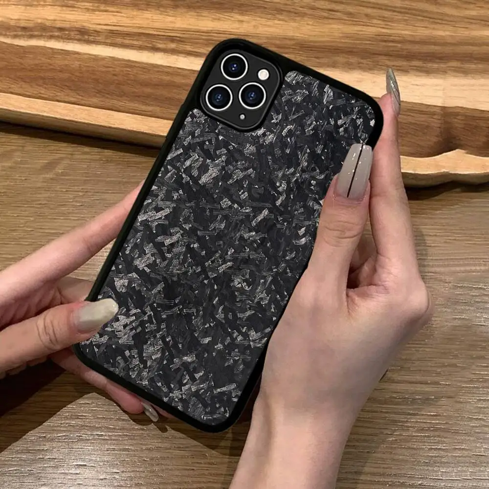 Luxurious Forged Carbon Fiber Phone Case with Silicone and PC+TPU Blend