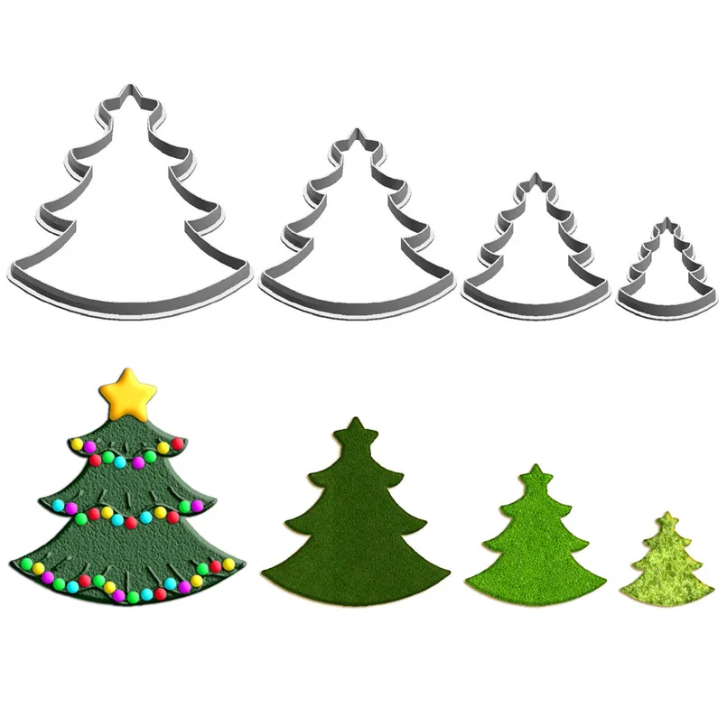 

Four Specifications Cartoon Evergreen Plant,Christmas Tree,Plastic Molds,Cake Fondant Tools,Cookie Sushi and Fruits Cutters