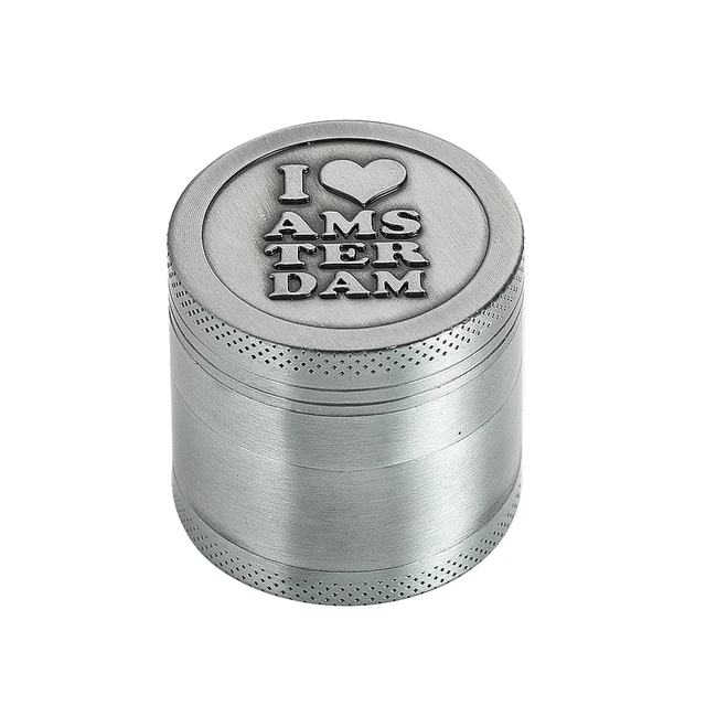 4 Layers Metal Herb Grinder Amsterdam Spice Crusher Manual Herbal Pepper Miller Cutter Smoke Accessories Gadgets for Men Gifts 1