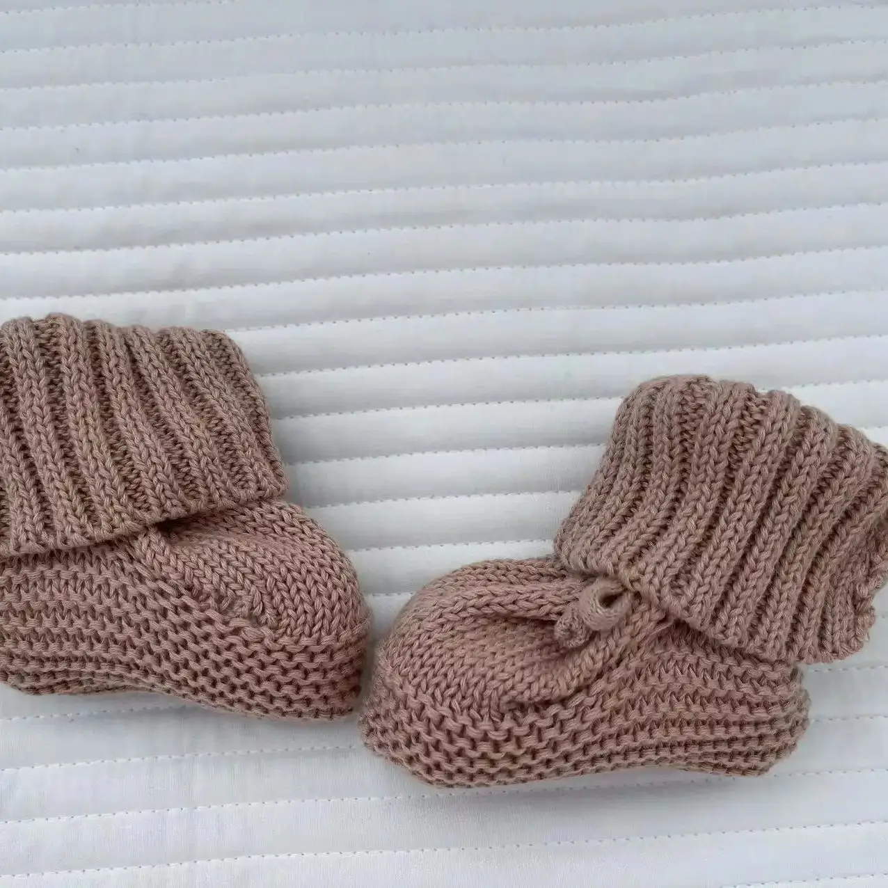 Infant Baby Neutral Booties 100% Cotton Knit Baby Socks Unisex Toddler Baby Shoes Shower Gift 3