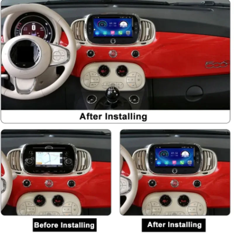 Radio Mobil Otomatis Android 7 Inci Untuk Fiat 500 2016 2017 2018 2019 Pemutar Multimedia Tanpa Dvd Navigasi Stereo Mobil Dsp 7