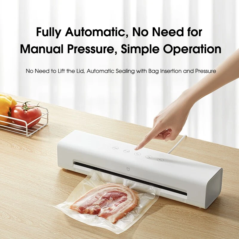 XIAOMI MIJIA Vacuum Sealers Machine 220V With Free 10pcs Vacuum Bags For Kitchen Household Food Vacuum Sealer Packaging Machine 2