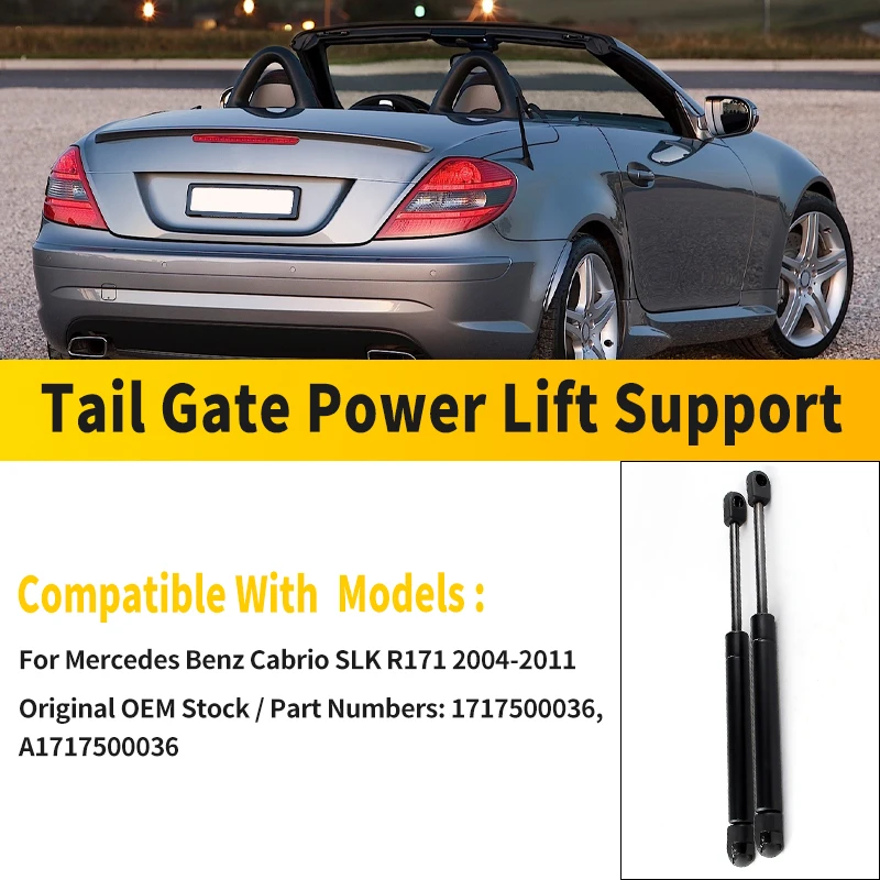 Slk Struts R172 2PCS Rear Tailgate Damper Strut For Mercedes Benz Cabrio SLK R171 2004 ...