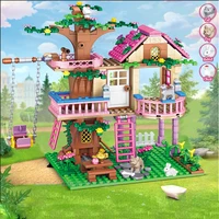 Dream City Friendship Tree House Princess Castle Building Blocks Street View Girls Series Gifts House Bricks Assembled Toys Kid 2