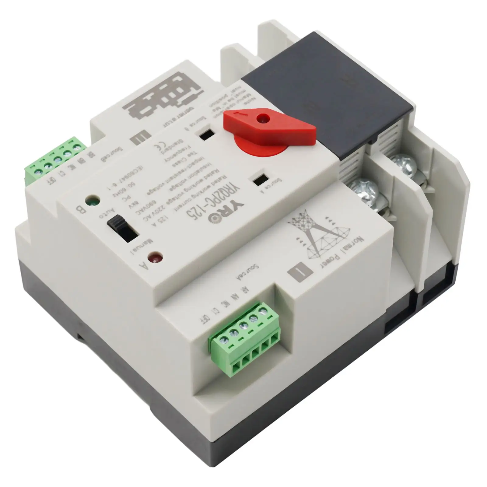 

2022 Brand New Indoor & Outdoor Transfer Switch Changeover Switch Automatic Dual Power Transfer Switch 125A 2P