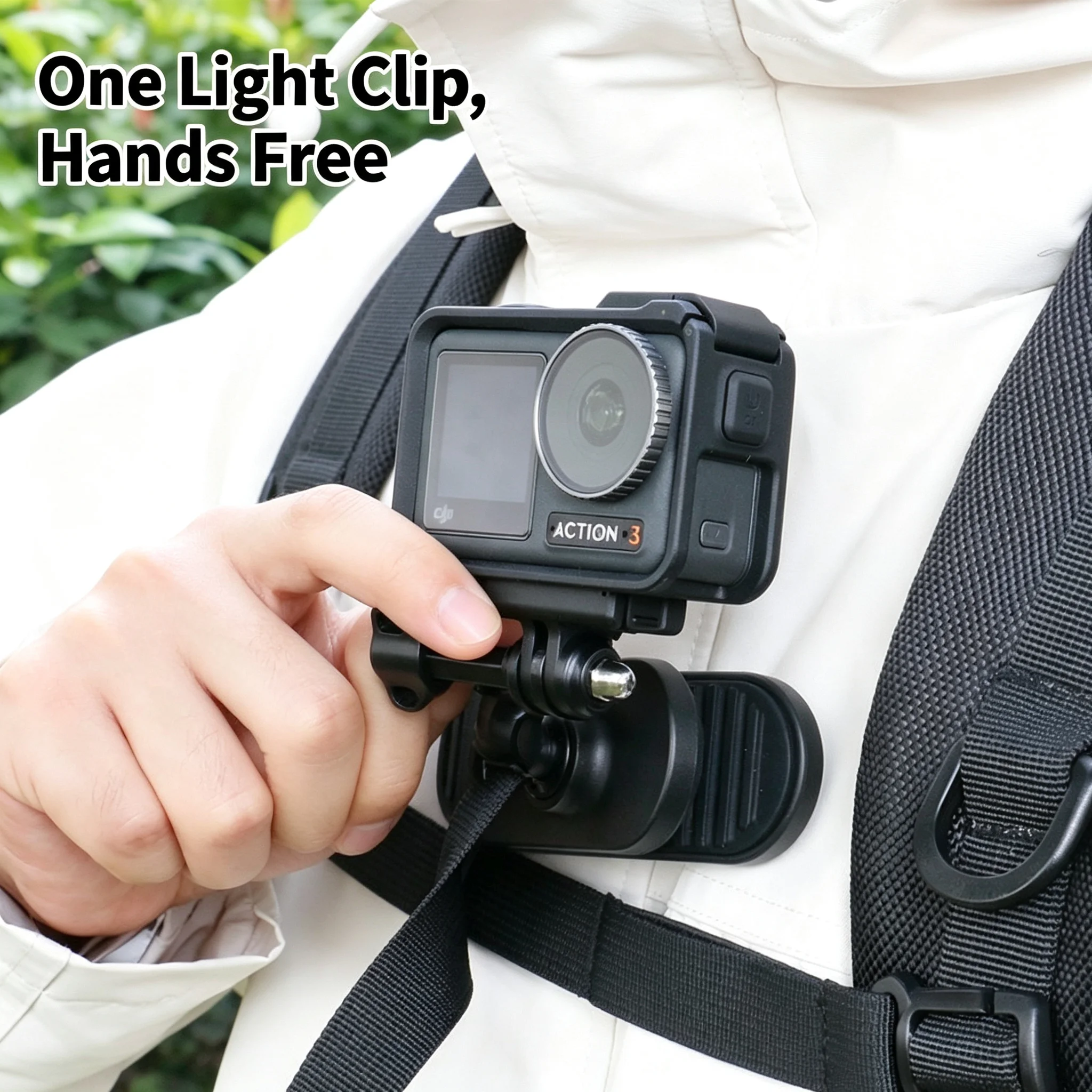 Clip Fixation Universel Sac à Dos pour GoPro Hero 13 12 11 DJI Osmo Action 5 4 Insta360 X4 X3