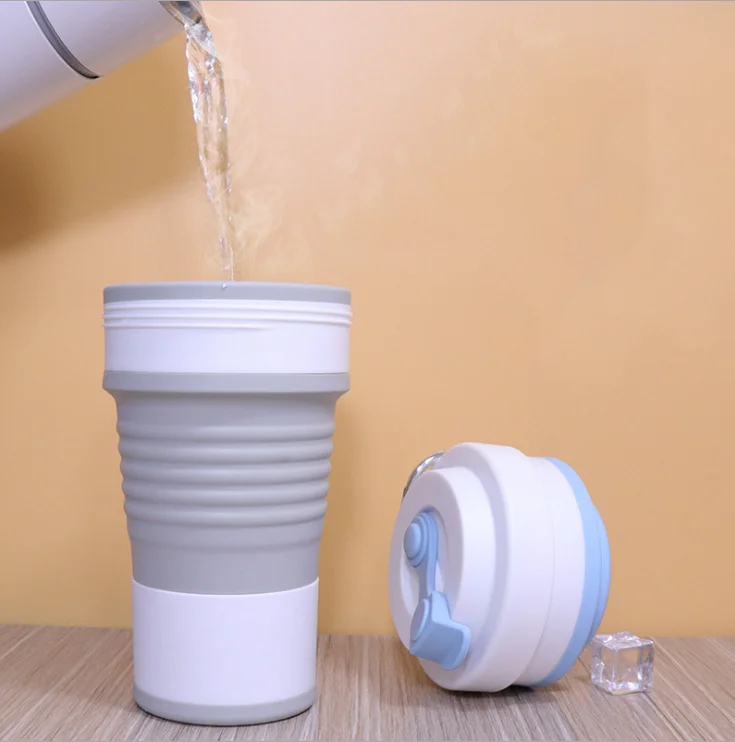Large capacity silicone folding cup 750ml coffee cup home silicone water portable telescopic travel mug