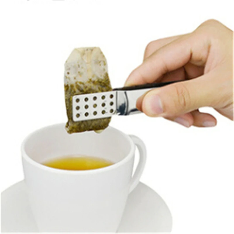 New Alloy Steel Tea Bag Clip Teabag Squeezer Holder Heat Resistant Food Tong Squeezer Tea Bag Clamp High Quality Supplies