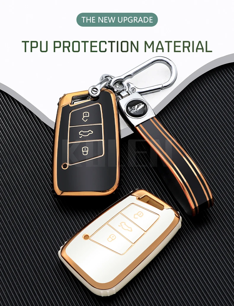 Fashion TPU Car Remote Key Case Cover Shell per VW Volkswagen Passat B8 Tiguan Magotan Golf per Skoda Kodiaq Superb A7 Keyless - S1e6850b07014408dbb2b7e58b1093586e