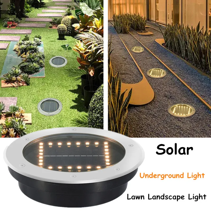 Solar Ground Light Ultra-thin Outdoor Waterproof Lights Embedded Garden Light Underground Light Can Be Car Pressed To The Ground