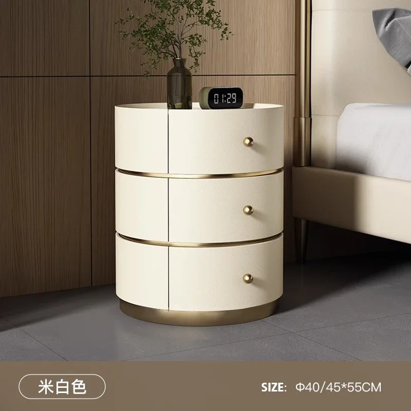 thumbnail image 1 of Mesa de noche moderna, almacenamiento de diseño estético, mesita de noche única, cámara Comodini redonda de lujo, muebles de dormitorio Da Letto, 1 of 4
