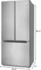 30-Inch and 18.5 cu. ft. Counter Depth French Refrigerator with Three Doors and Deep Freezer in Stainless-Steel, Silver 4
