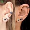 925 Sterling Silver Needle Mysterious Blue Crystal Pendant Earrings Fashion Hoop Earrings for Women Premium Luxury Jewelry Gifts 6