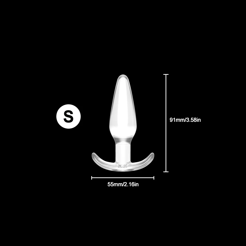 Transparent Anal Plug 4 Different Size Unisex Stopper Butt Plug Products for Beginners Anal Trainer Adult Sex Toys for Men/Women