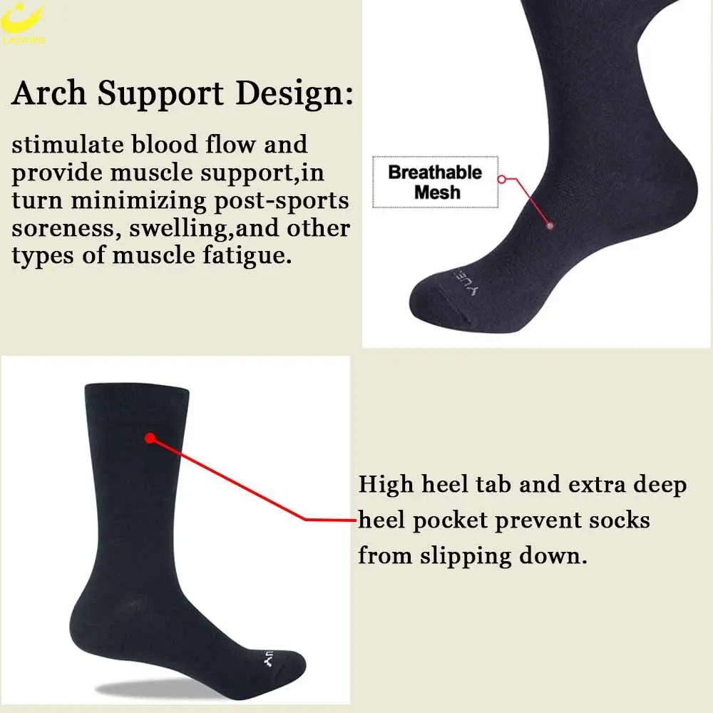 LAZAWG Men's Cotton Socks New Style Black Blue Business Men Socks Soft Breathable Summer Winter for Male Socks