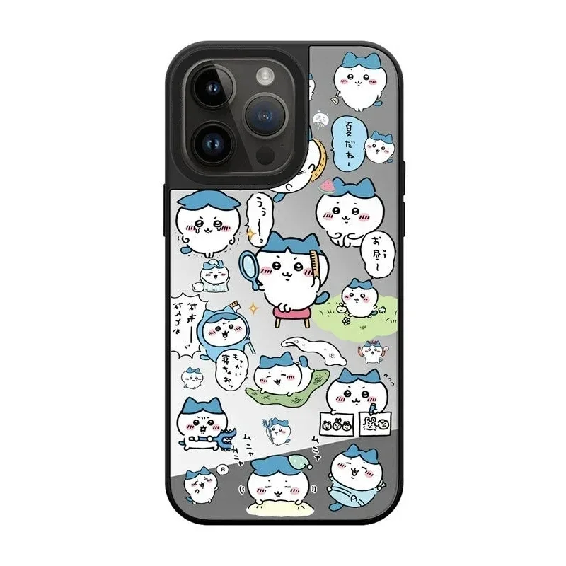 

Hot Cute Cartoon Border Mirror Surface MagSafe iPhone 11 12 13 15 14 Pro Max Protective Case, Fits iPhone 15 Pro Max