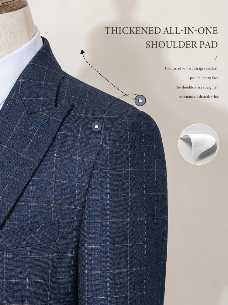 Men ST Cassy Plaid Suit Formal Business Office Fashionable and Casual Evening Gown
