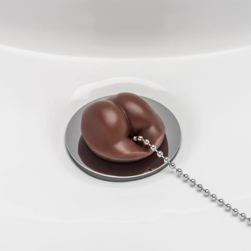 Funny Novelty Butt Plug Sink Stopper with Pull Ring