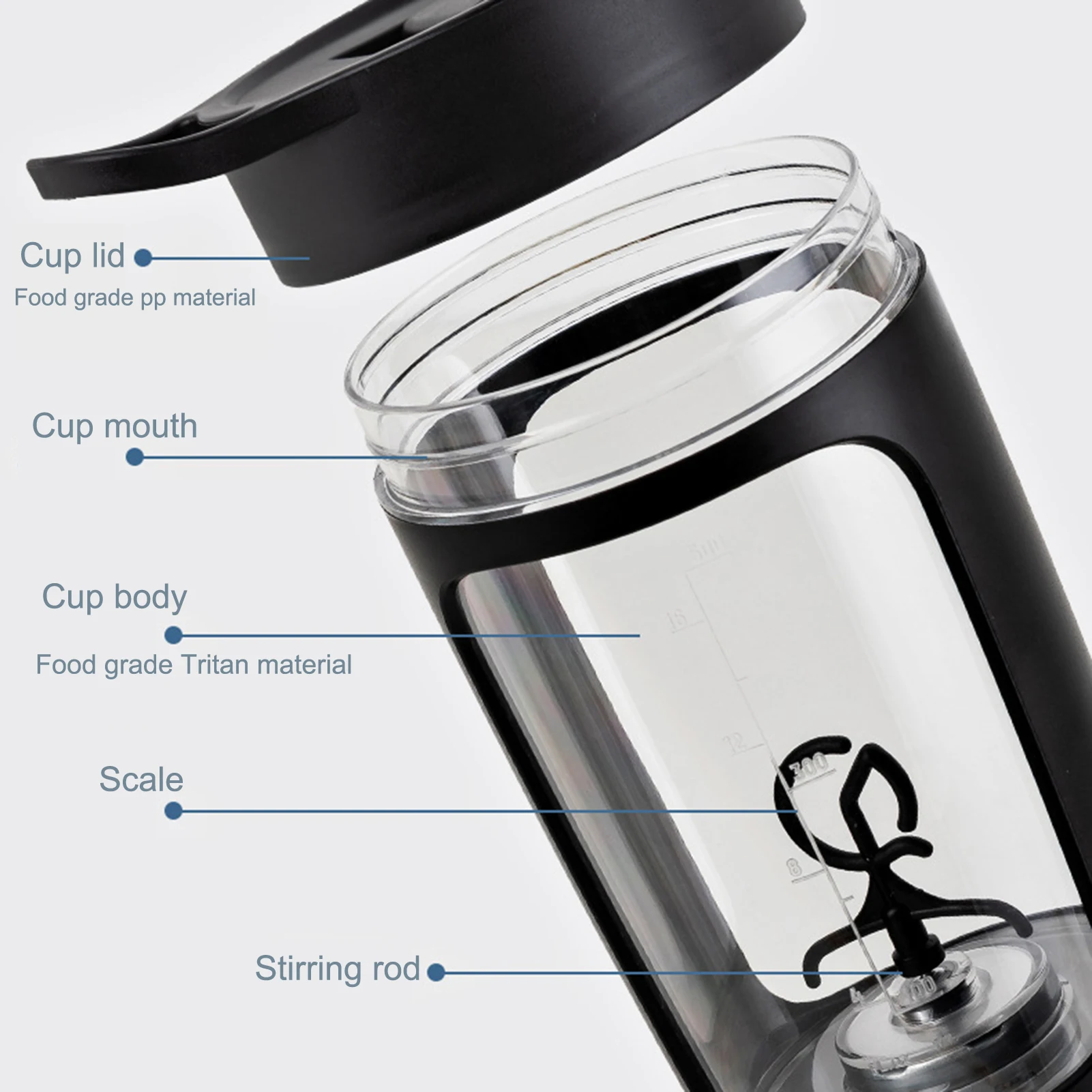 Mug Drink Bottle Electric Auto Stirring 650ml Electric Protein Shaker Cup  Auto Shake Mixer Powder Blender - AliExpress
