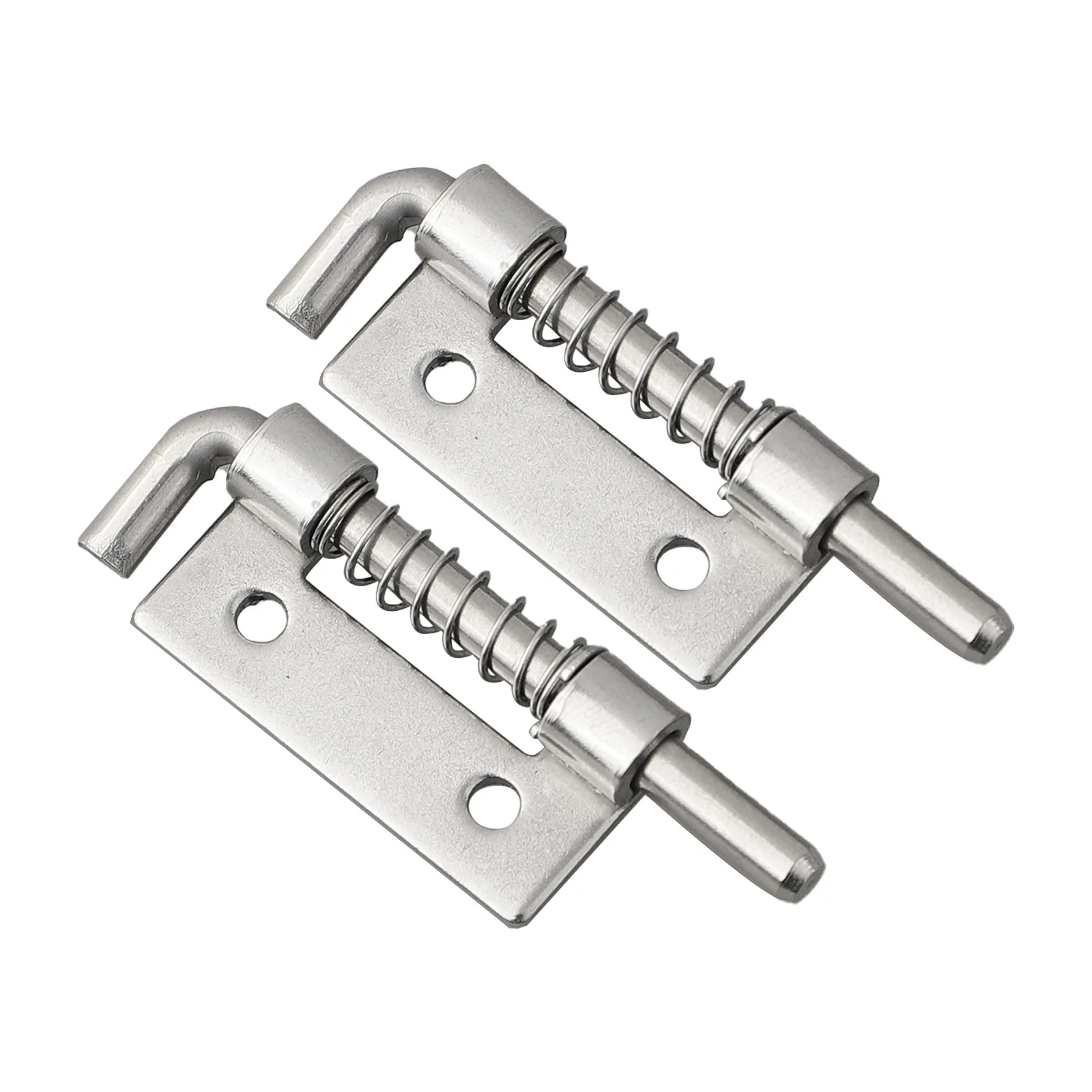 Description Picture 5 of item2pcs Spring Loaded Latches 304 Stainless Steel Security Bolt Latch Hasp Staple Gate Safety Lock Latch Door Cabinet Hinges