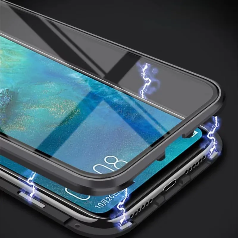 360° Full Protection Magnetic Case with Double-Sided Tempered Glass Cover