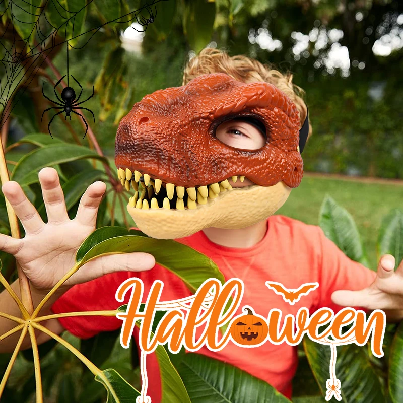 Maschera dinosauro 3D con mascella aperta maschera spaventosa realistica  festa di Halloween Cosplay giocattolo per bambini regalo di carnevale  copricapo in plastica dura