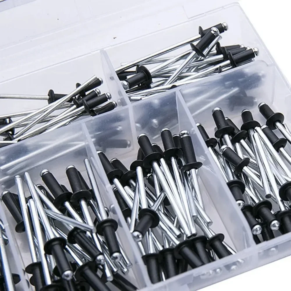 Pop Rivets 120pcs Aluminum M2.4-M4 Dome Head Blind Assorted Set Rivet Kit Nail Pull for Furniture