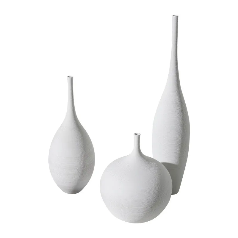 Modern Minimalist Handmade Ceramic Vase Black and White Simple Design Handmade Art Decoration Living Room Model Room Vase Decor 4