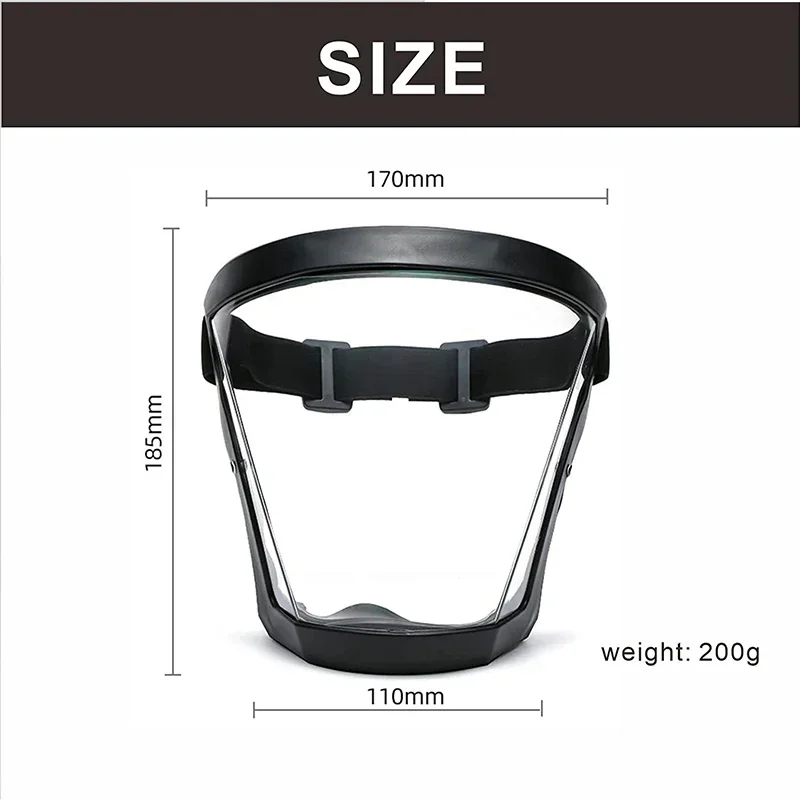 Transparent Protective Full Face Shield Oil-splash Proof Mask Splash-proof Facial Shield Protection Face Cover Kitchen Tools
