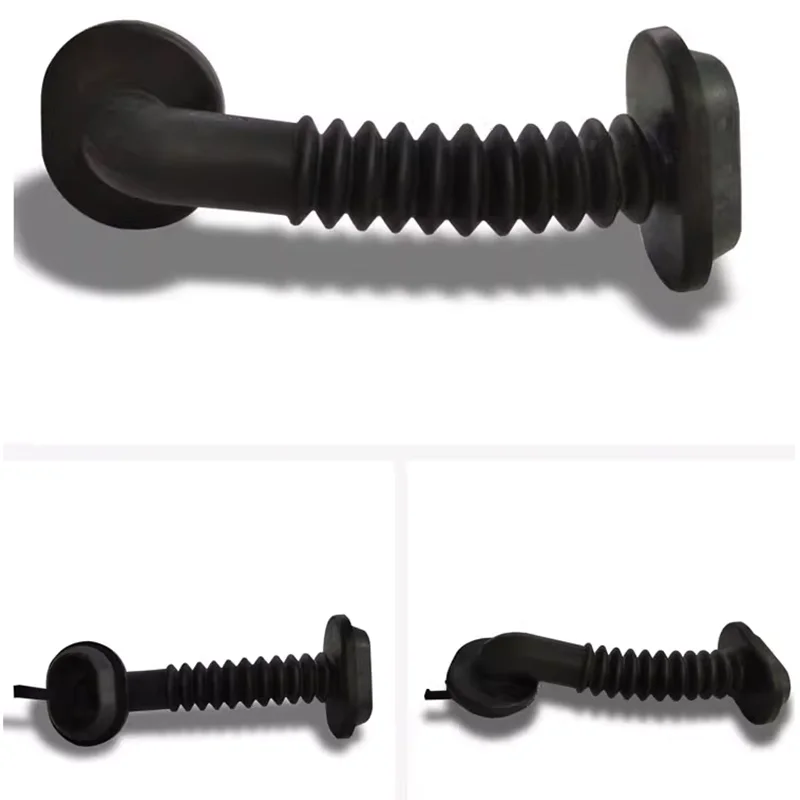 5Pcs No.3724031-01 23.4x45.4mm/39.3x30.1mm Special For Automobiles Through-line Door Tube Silicone Sleeve Oval Black