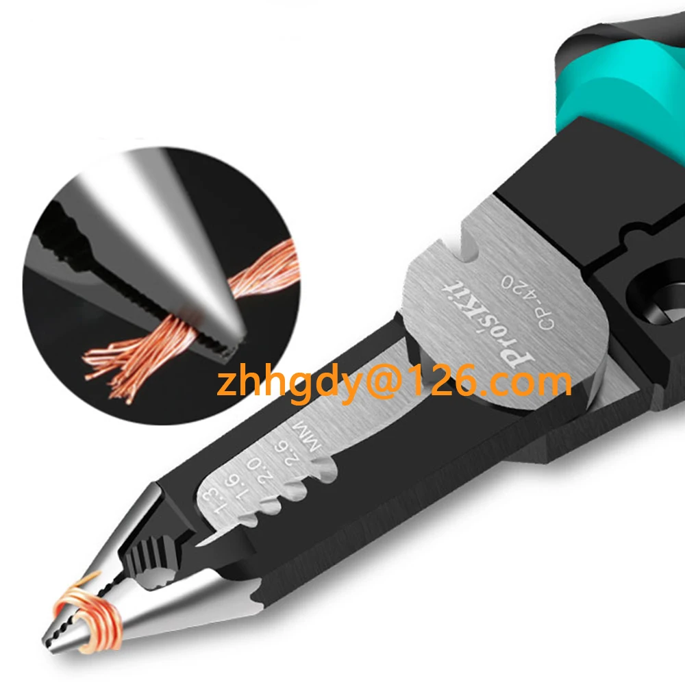 Stripping Pliers Multi-Functional Electrician Pliers Peeling and Dialing Needle-Nose Pliers CP-420 Terminal Crimping Wire Pliers