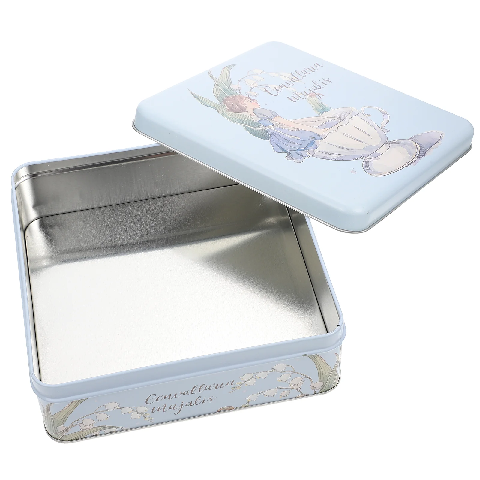 

Candy Storage Box Tinplate Candy Cookie Box Girl Pattern Party Favor Box