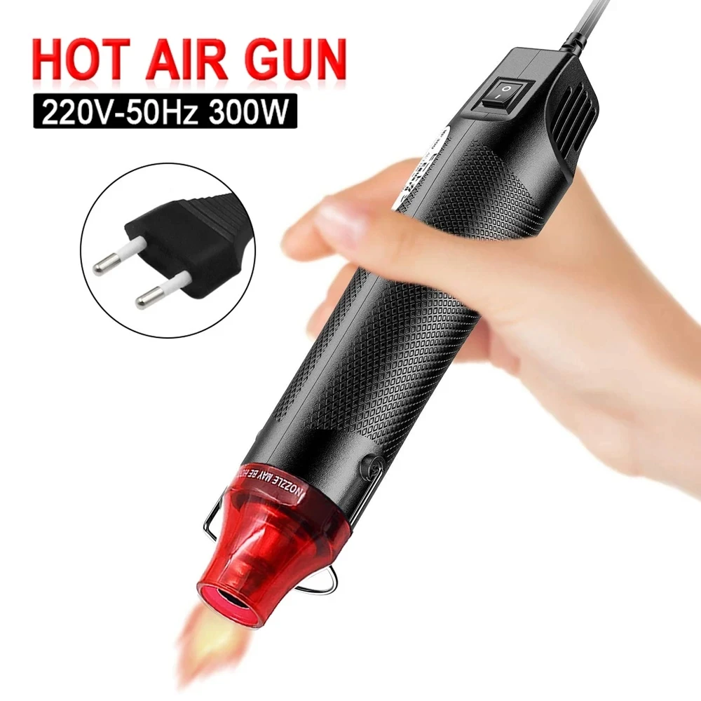 Hot Air Gun Heat Gun Mini Hot Air Gun 220V Soldering Temperature Blower Gun DIY Crafts Electric Power Hot Dryer Mini Heat For Shrink Tubing Car Wrap