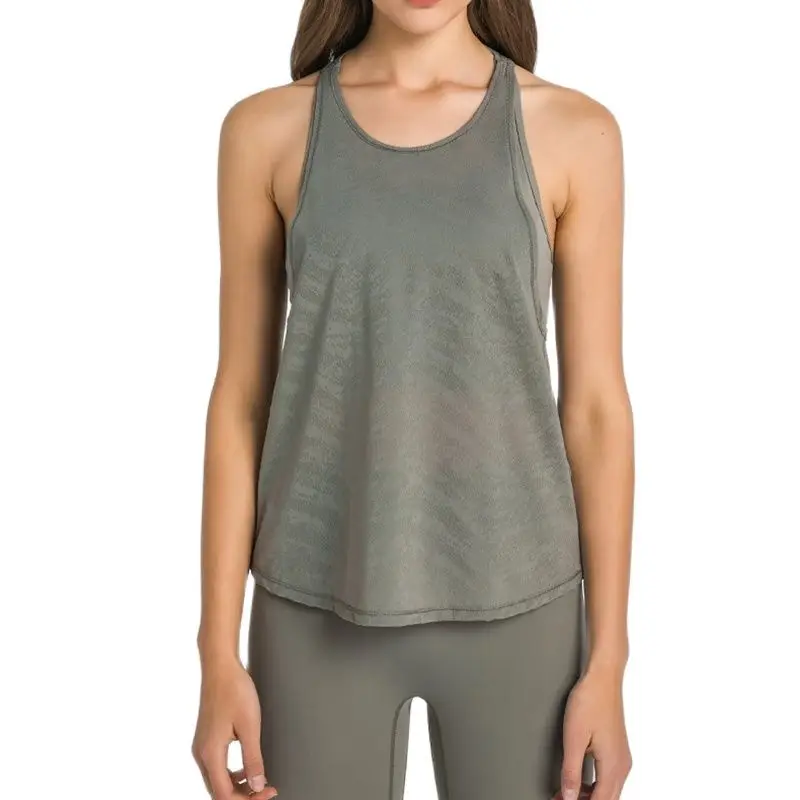 

Lulu-Yoga Sports Vest for Lady, Outdoor Fitness, Running Long Tops, Loose Breathable Have Logo, New Style, Free Shipping,