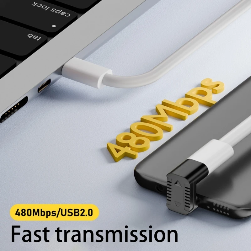 Right Angle Micro USB to Type C Adapter for Laptop and PC Chargers