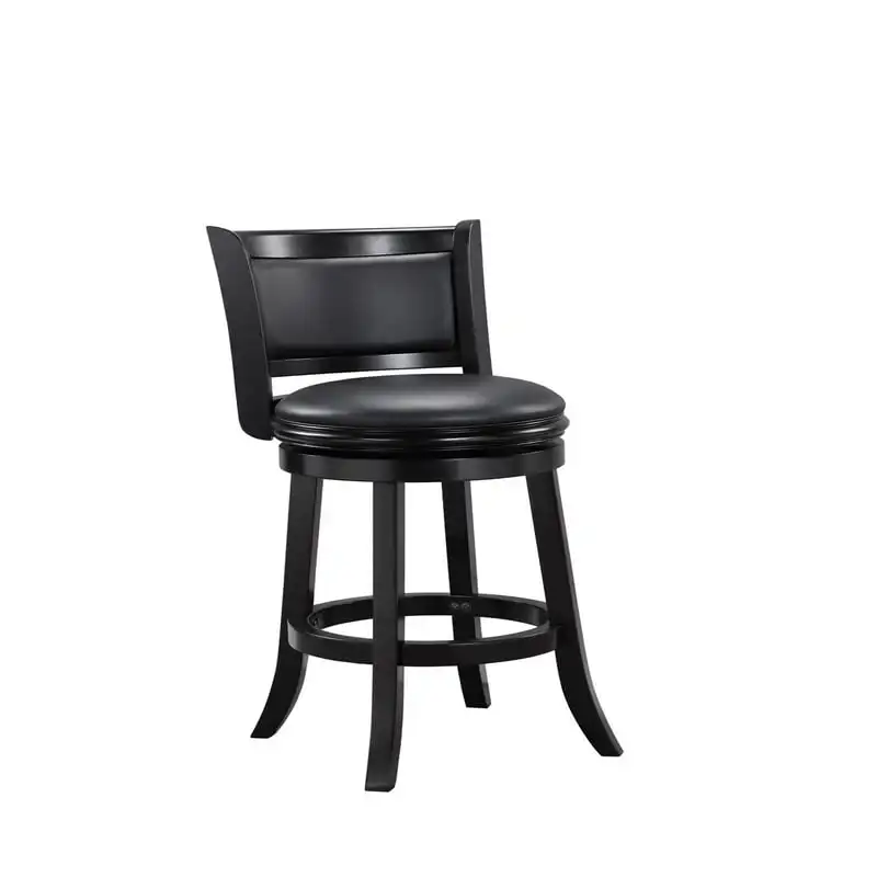 

Augusta 29in. Swivel Wood Bar Stool, Black