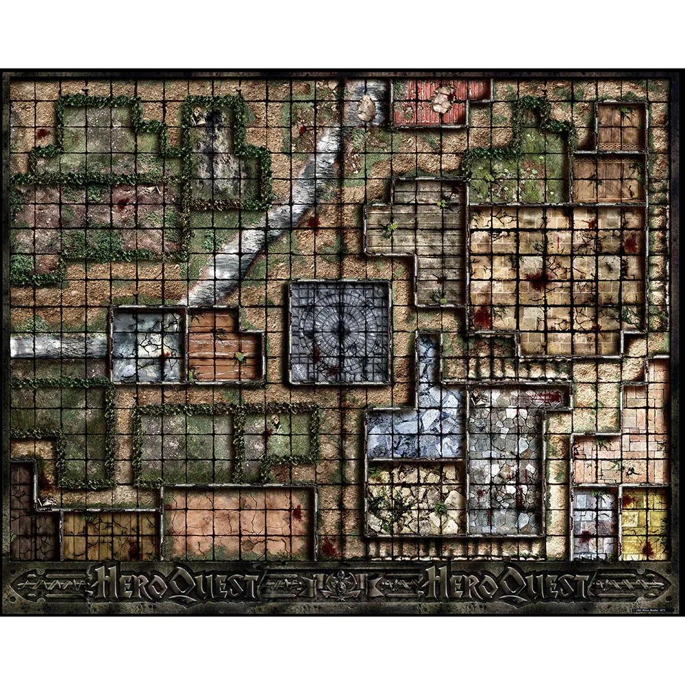 

Custom Big Playmat HeroQuest with Stitched Edges (Locked Edges Big Mousepad) Natural Rubber Board Games Pad 815x650mmCM