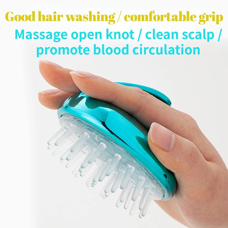 Massaggiatore rilassante per cuoio capelluto, spazzola per doccia in silicone dai denti morbidi, compagno di shampoo per il lavaggio dei capelli - immagine 4