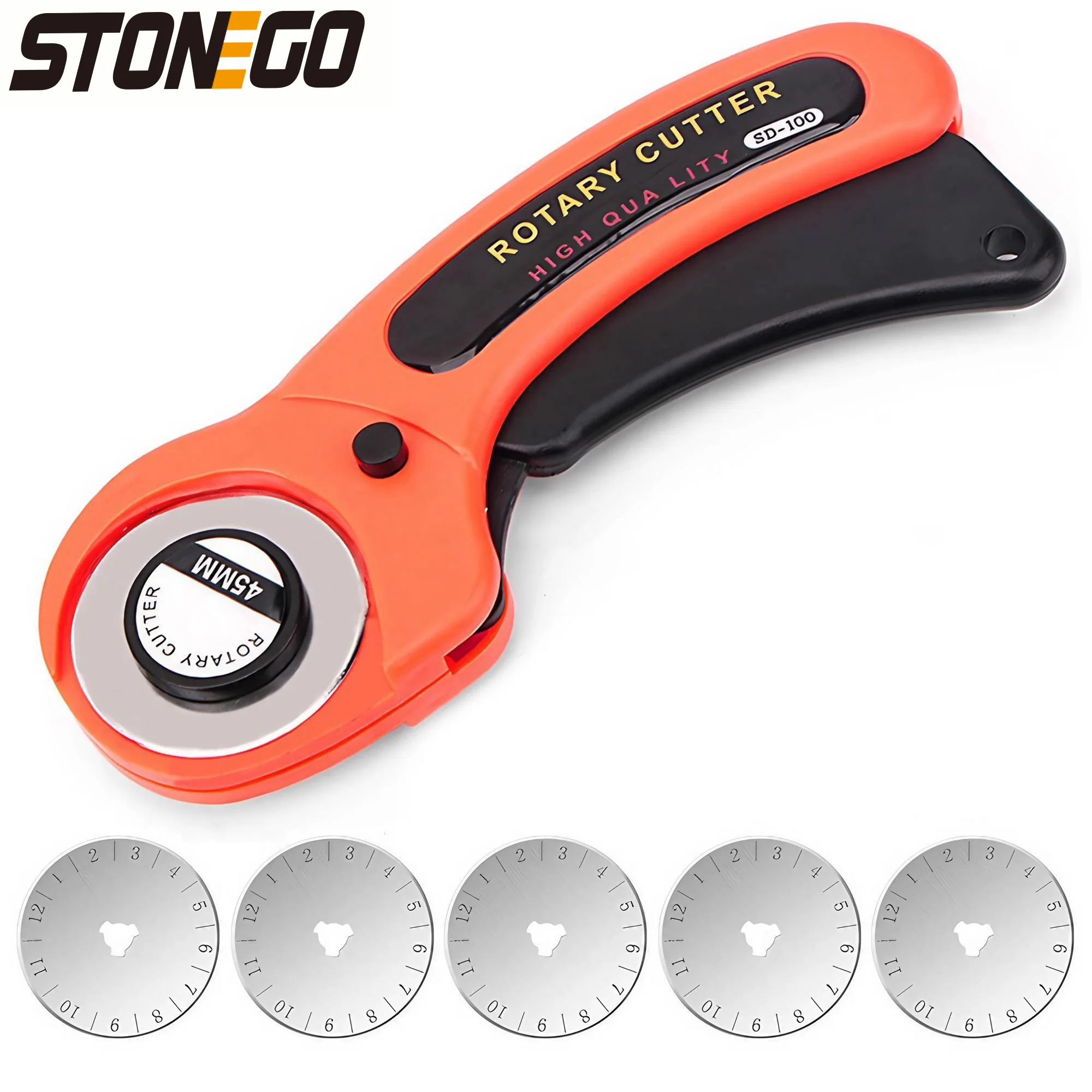 STONEGO 1 Set (6Pcs) Versatile Fabric Cutter-Cloth Cutting Knife, Leather Trimming Tool, Paper Blade, Round Wallpaper Cutter